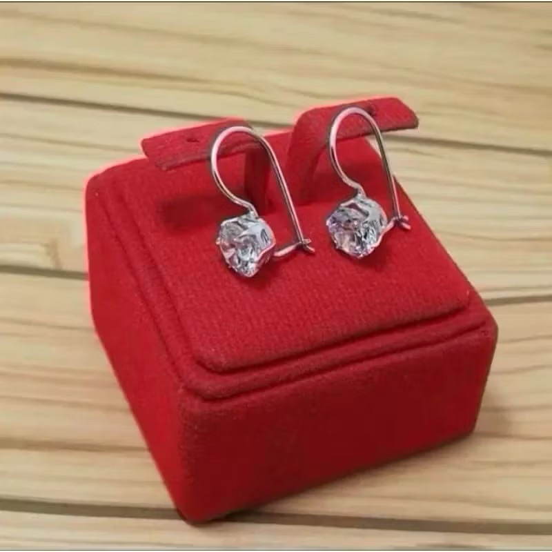 Anting desi titanium silver anting wanita anti karat dan luntur