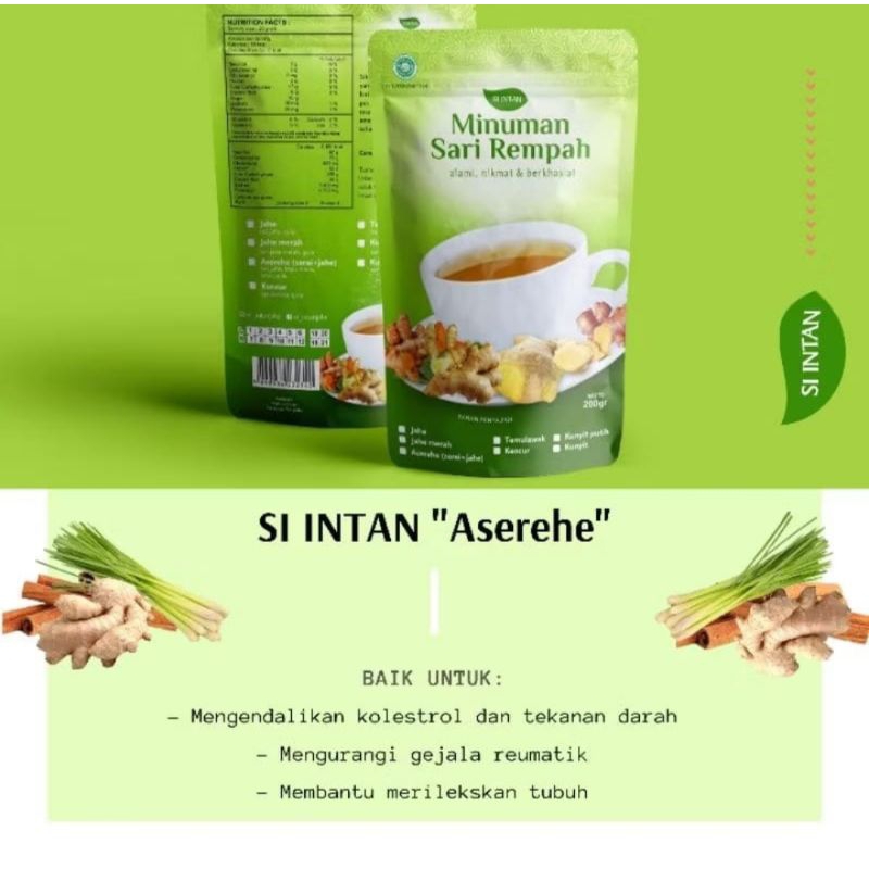 

Si Intan Minuman Sari Aserehe (Kayu manis, Serai, dan Jahe)