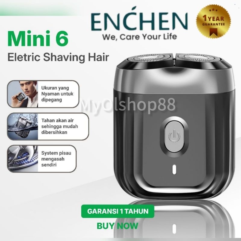 ENCHEN Mini 6 Shaver & Nose Trimmer Alat Cukur Jenggot - Alat Cukur Kumis Elektrik Waterproof Portab