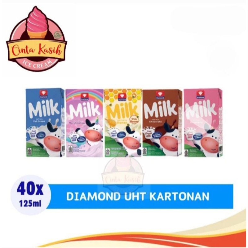 

Diamond Susu UHT Diamond Milk 125ml 1 Dus isi 40pcs