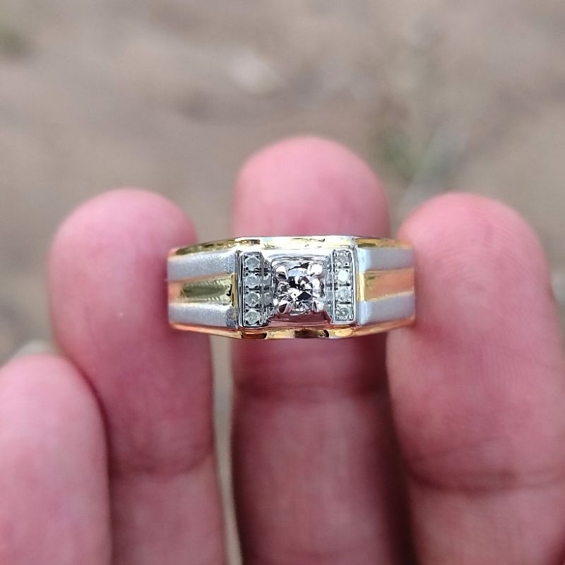 cincin pria berlian eropa asli