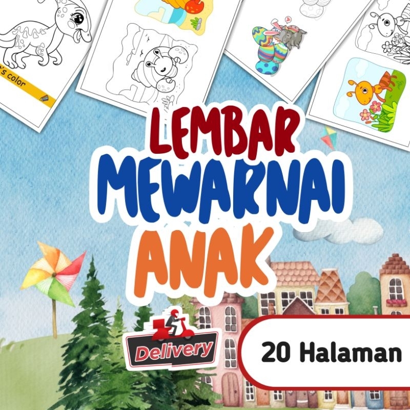 

Lembar Mewarnai Anak 20 Halaman A5 / A4 Worksheet Anak Lembar Edukasi Lomba Mewarnai PAUD TK SD