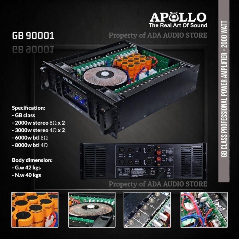 Power Amplifier / Apollo GB90001 / Kelas GB / 2 Channel / APL GB 90001 GB9001 GB 9001 2CH 2 Chanel -