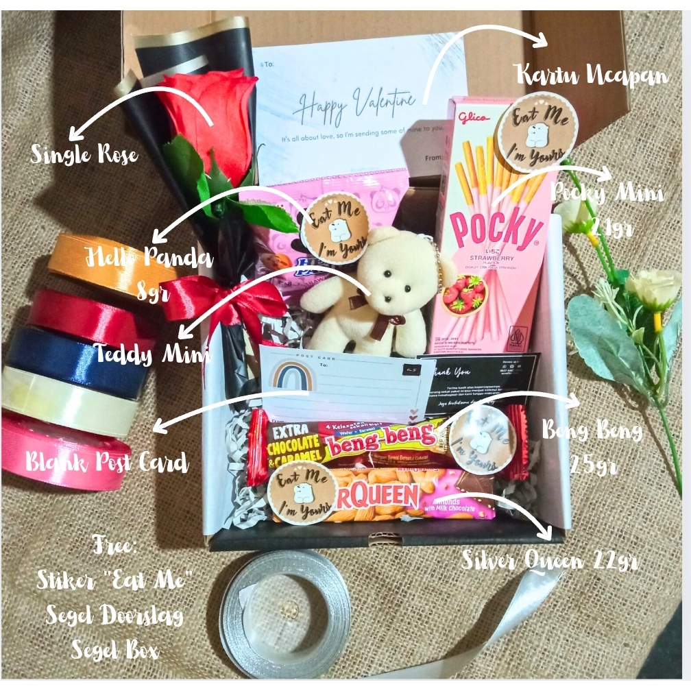 

TERMURAH Hampers Box Valentine Birtday Anniversary Snack Gift Box Lucu untuk kado