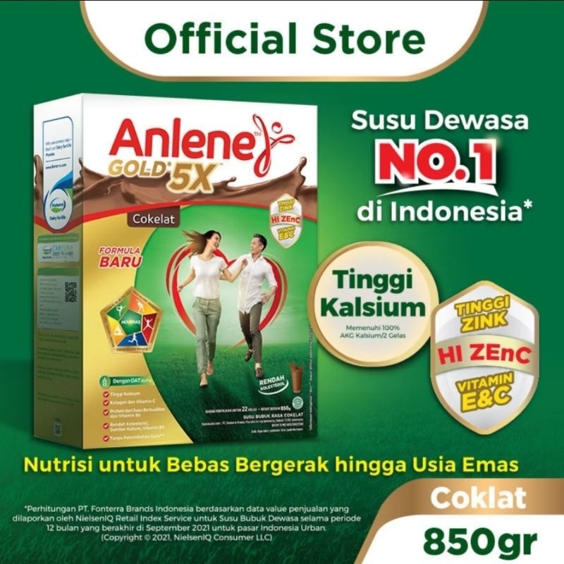 

Anlene gold 5X 850gr Coklat