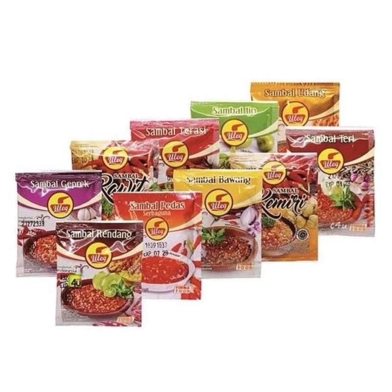 

Sambal Uleg Finna Sachet 10 pack x 15g sambel udang terasi rawit kemiri pedas ijo geprek rendang teri bawang