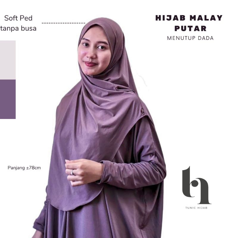 Luna Hijab Instan Malay Putar Non Pet Syar'i / Jiisoo Instan Malay Non Pet Syar'i
