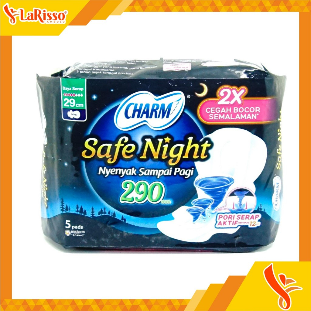 CHARM PEMBALUT SAFE NIGHT WING 29CM ISI 5PADS