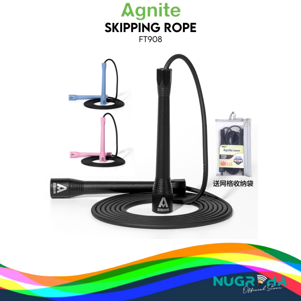 

Agnite FT908 Tali Skipping / Lompat Tali / Jump Rope / Skipping Rope 2.8 meter Dapat diadjust