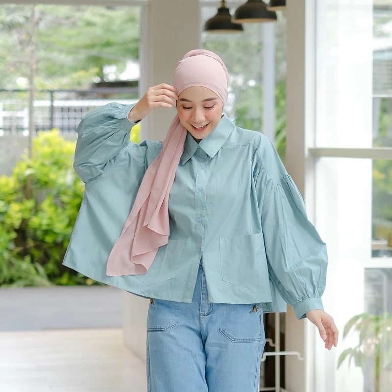 RF - ALYA SHIRT KATUN TWISTCONE / BLOUSE WANITA OVERSIZE - PN