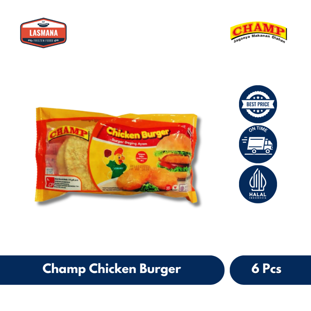 

Champ Burger Ayam Isi 6 Pcs