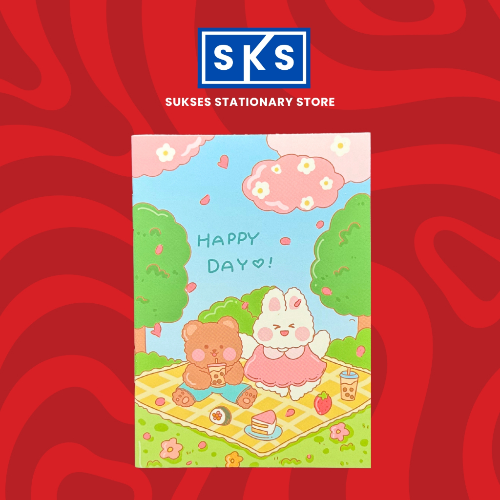 

Notebook A7 Motif Kelinci Beruang Buku Catatan Buku Tulis Aestheric Lucu Simple Easy