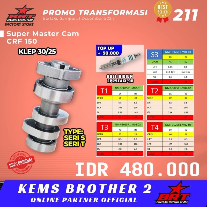 NOKEN AS BRT CRF BRT TIPE T DAN TIPE R ORIGINAL BRT