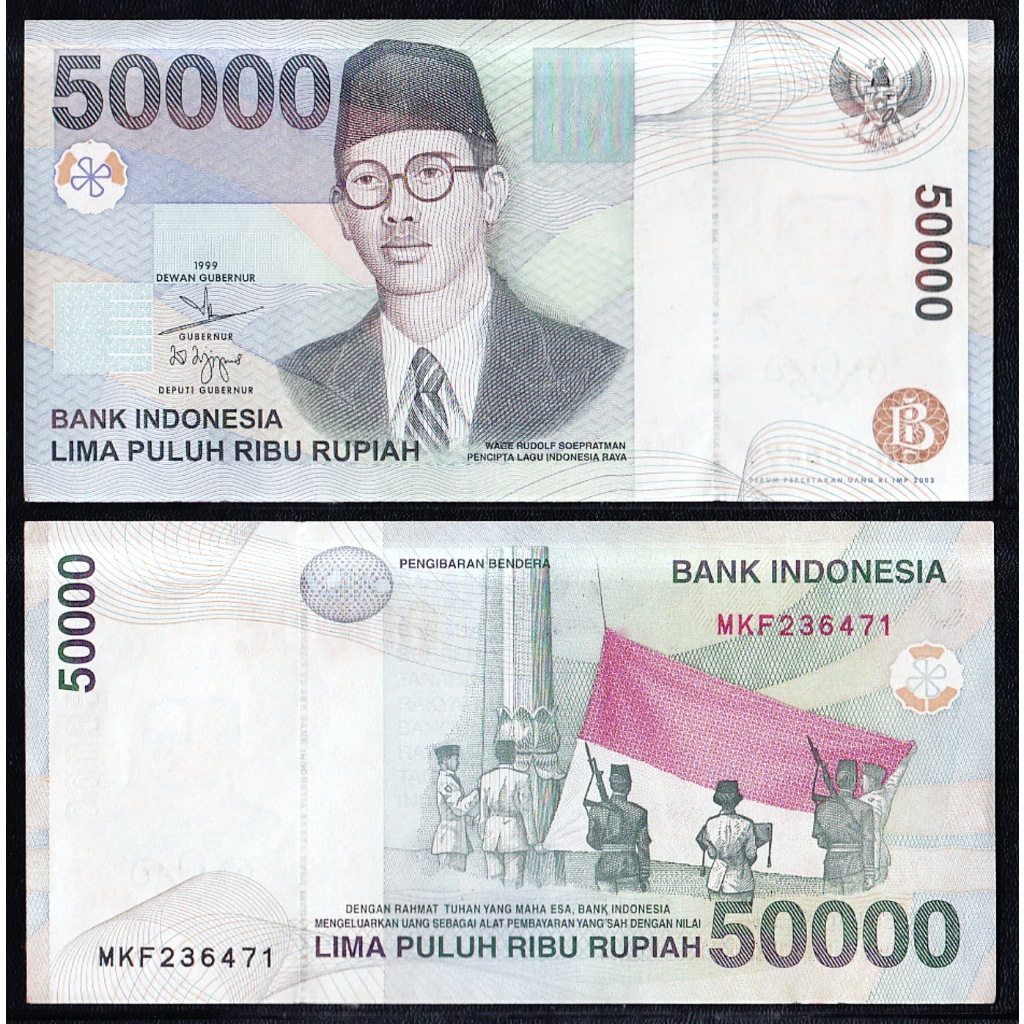 Uang kuno 50000 rupiah tahun 1999 Wage Rudolf Soepratman
