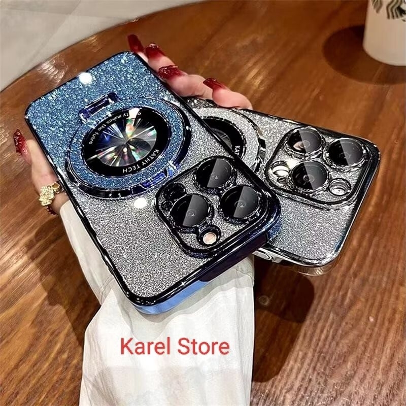 Case Gliter Stand Ring Oppo A60 A3 Pro A3x A18 A38 A16 Silikon