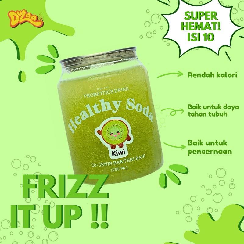 

Soda Healthy/Water Kefir/Probiotics Drink (Kiwi) Super Hemat Isi 10!