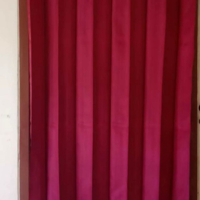 Gorden plisket renda/hordeng lipat variasi renda/tirai pintu polos plisket-Merah