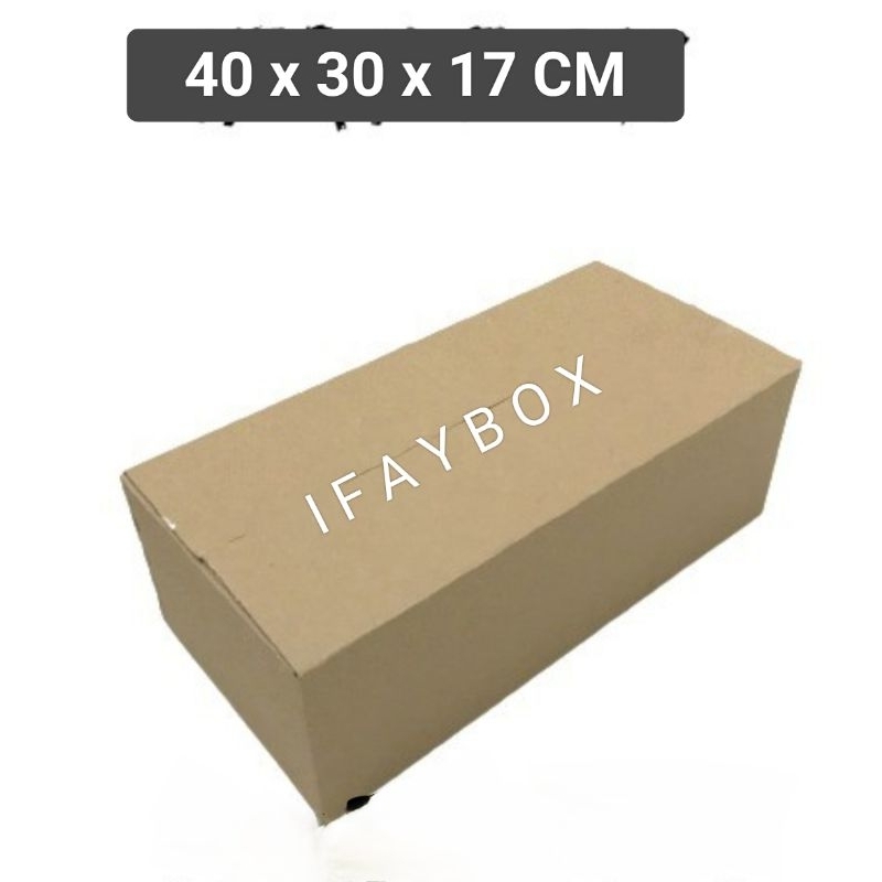 

Kardus box ukuran 40x30x17 cm Double wall polos