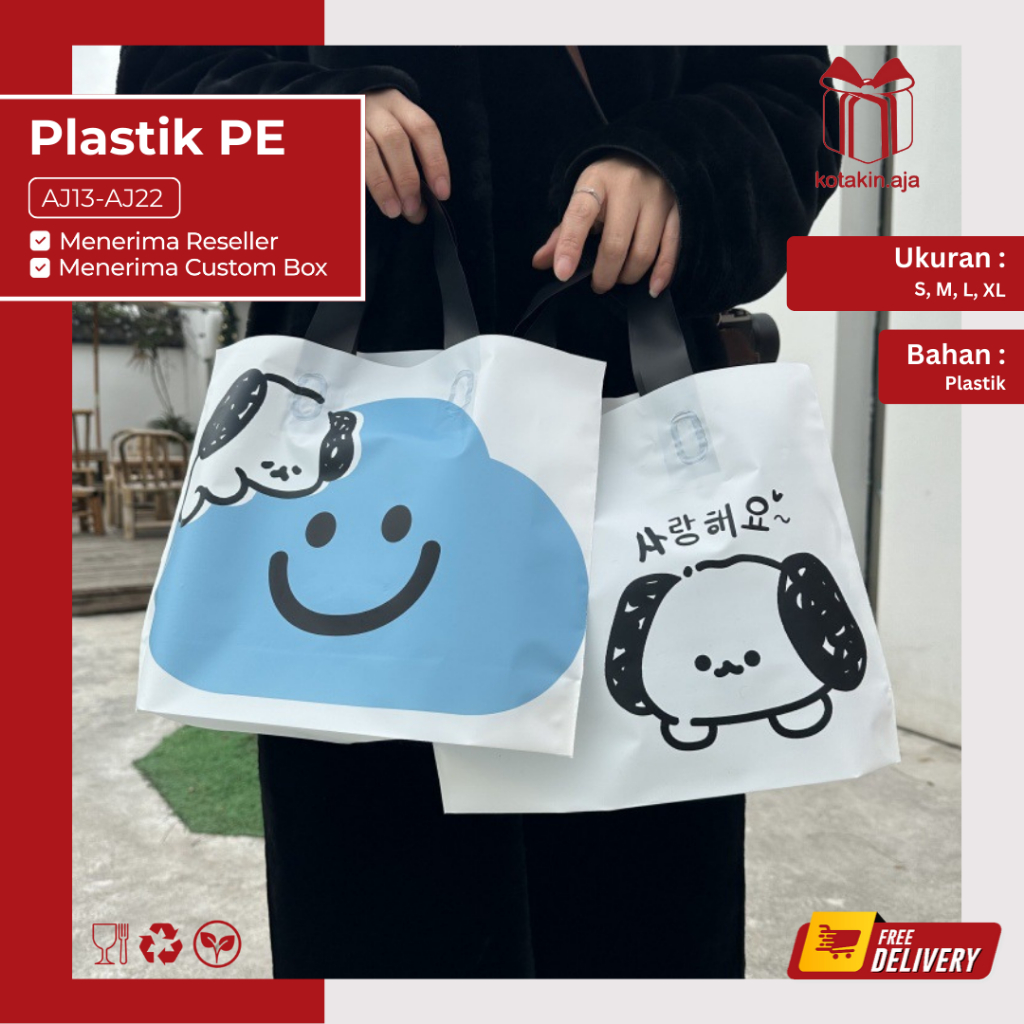 

Kantong Plastik / Goodie Bag Plastik / Kantong Kresek / Tas Plastik / Tas Goodie Bag I AJ13-AJ22