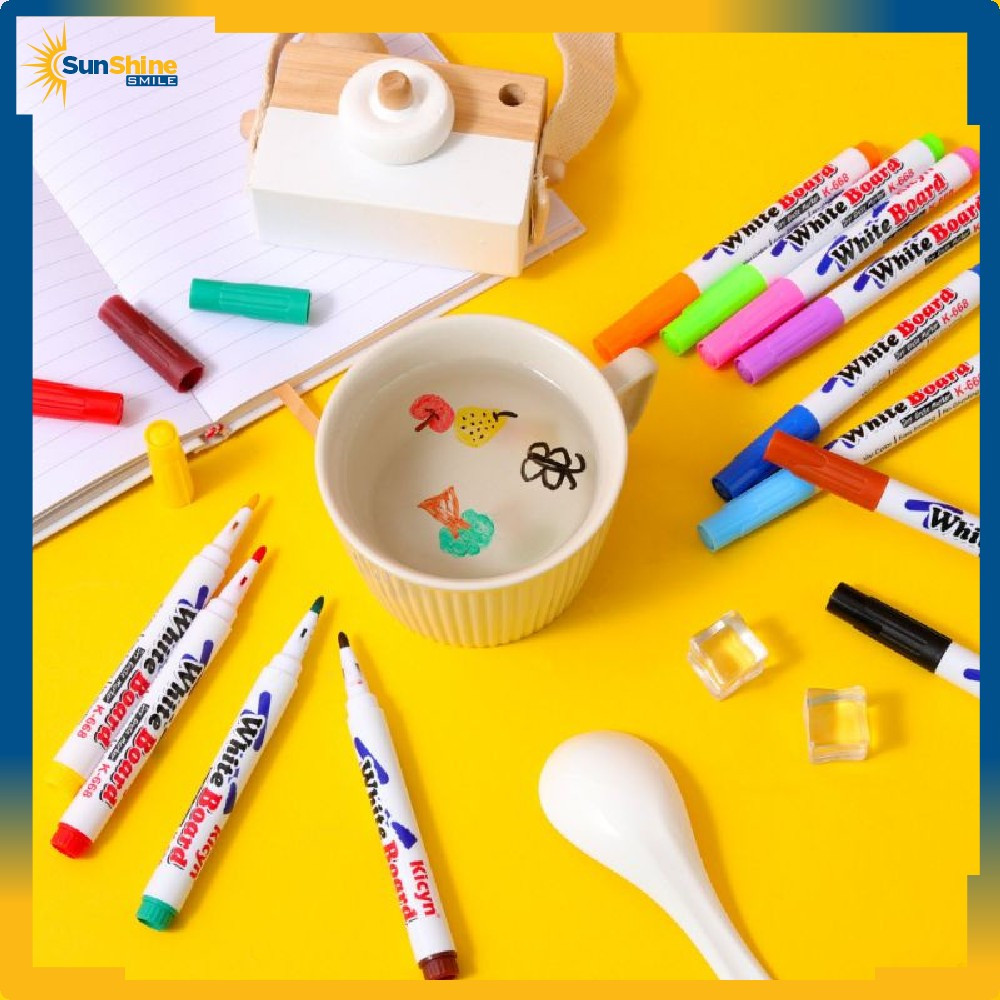 

Mainan Edukasi Anak Spidol Ajaib Tulisan Mengapung di Air / Mainan Spidol Whiteboard Warna / Spidol Papan Tulis Mengapung Sunshine Smile A31