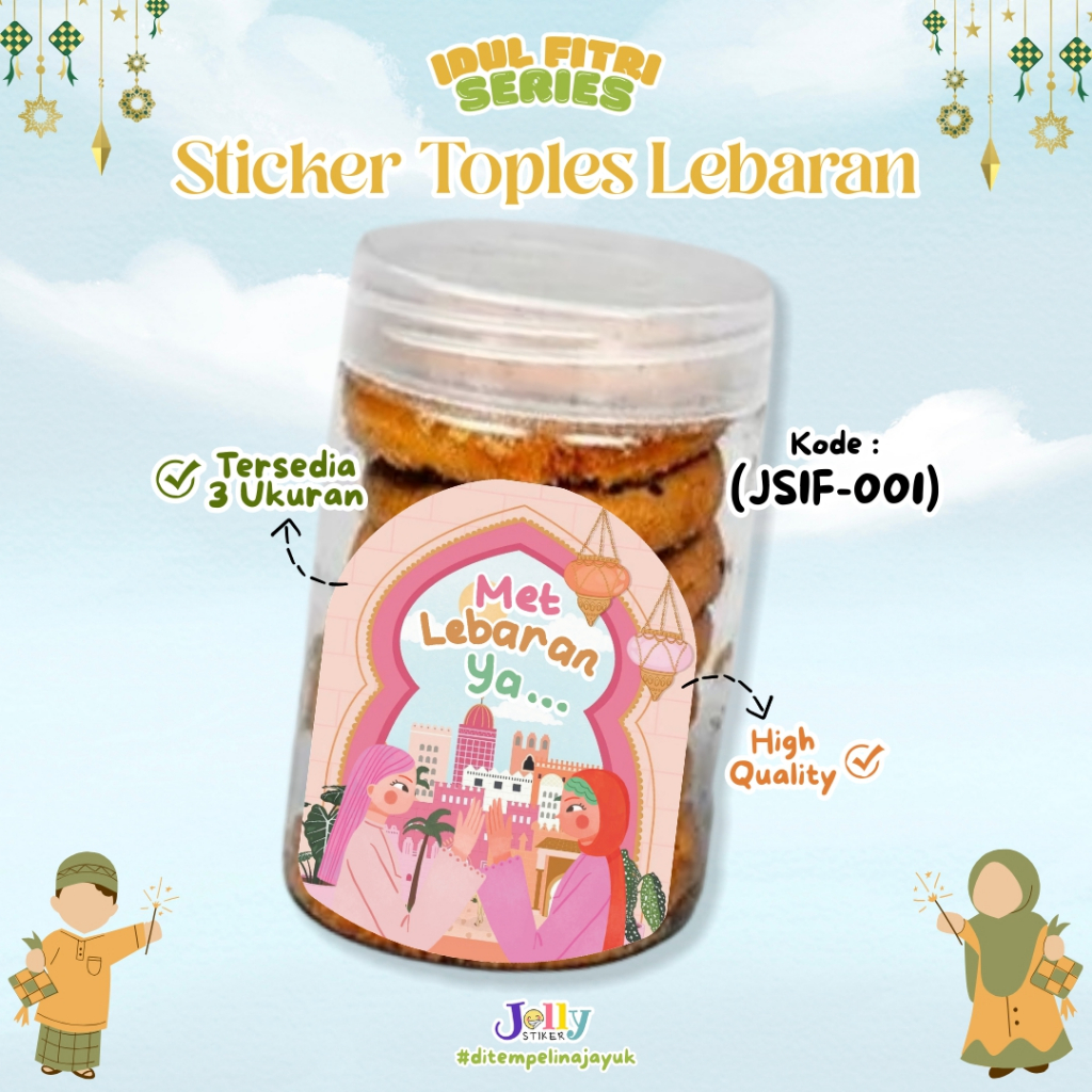 

Sticker Toples Tabung Kue Kering JSIF-001| Stiker Lebaran Hari Raya Idul Fitri Series Hampers
