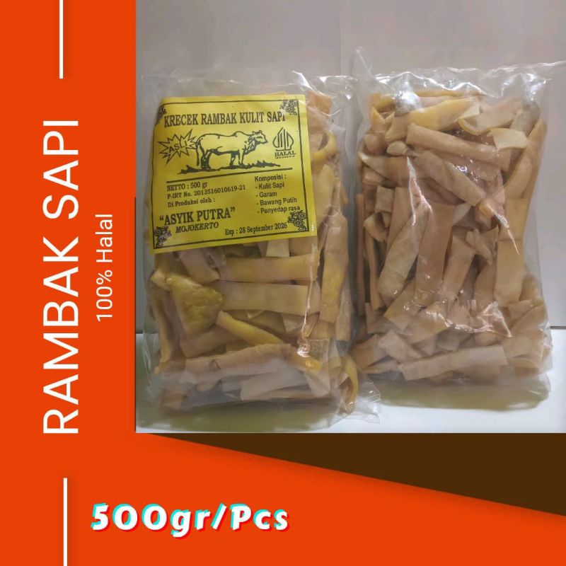 

Krupuk Rambak sapi Stik Lebar//Krecek kulit sapi//Dorokdok mentah siap goreng.