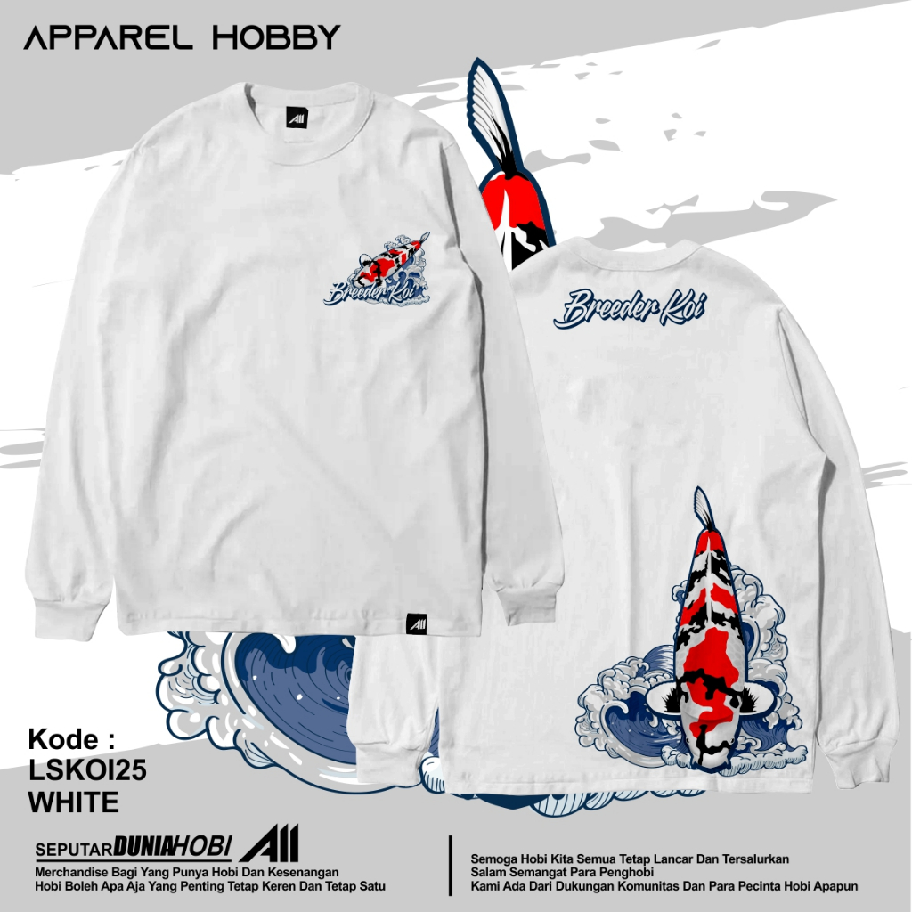 KAOS IKAN KOI SHOWA KOI25 WHIE TSHIRT APPAREL HOBBY