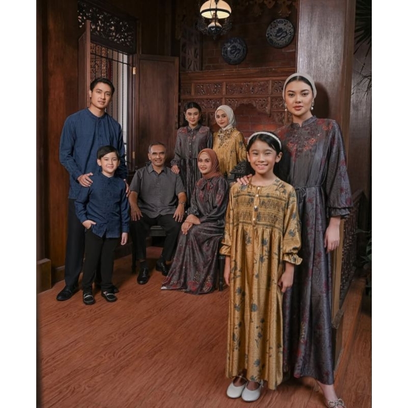 new family set/raya collection/Varisha dress/Diandra dress/yumna tunic/Harjita koko/Irhata shirt mah