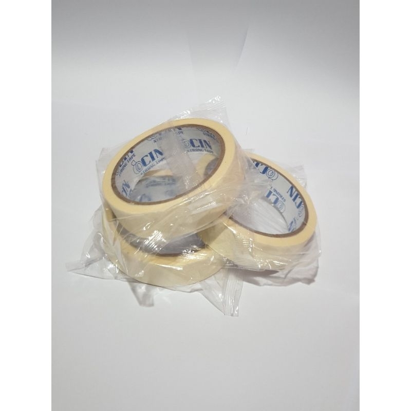

masking tape lakban kertas 1 inch 24mmx20yd per pc