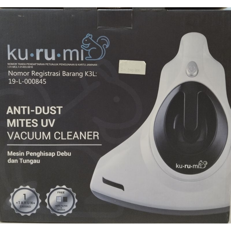 Kurumi-Anti dust mites UV Vacum cleaner KV01/Asli/Putih
