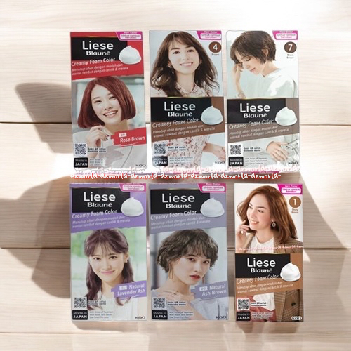 Liese Blaune Creamy Foam Color 2NA Natural Ash Brown Shiny 3R Rose Brown 4 Brown 7 Black Pewarna Cat