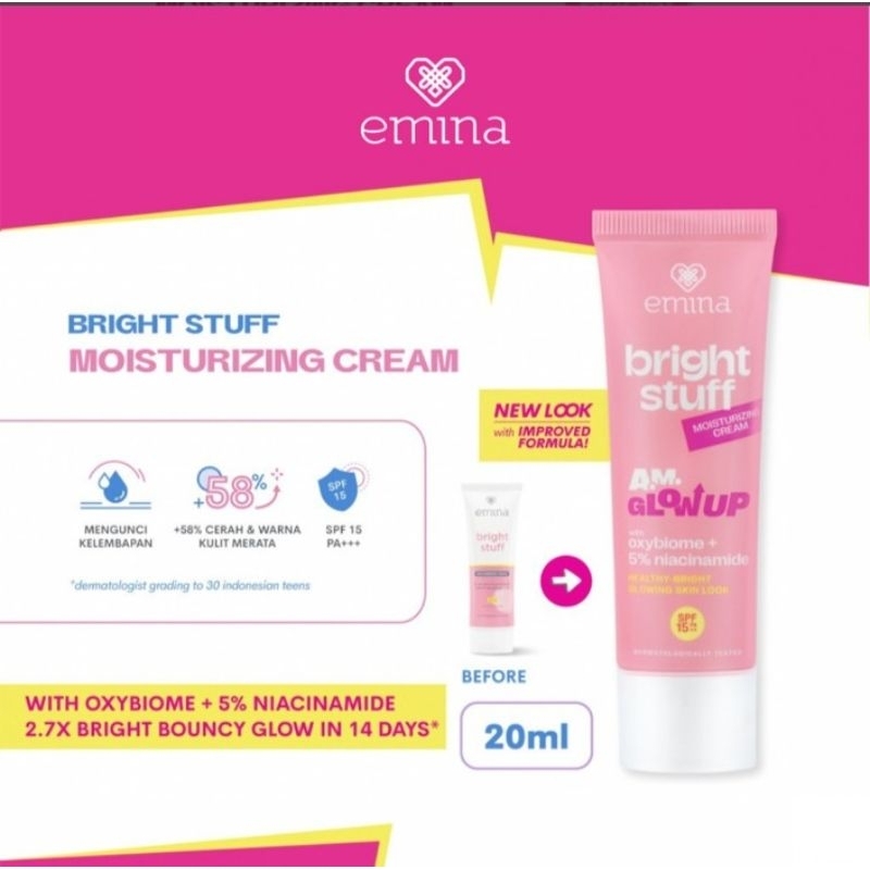 Emina Bright Stuff Krim Moisturizer Pelembab dan Pencerah Wajah 20ml