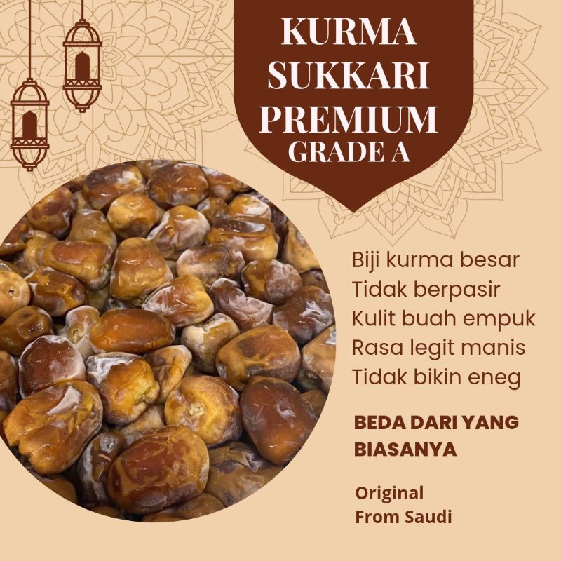 

Termurah di Makassar | Kurma Sukkari Premium Grade A | Asli Saudi | Kurma Raja