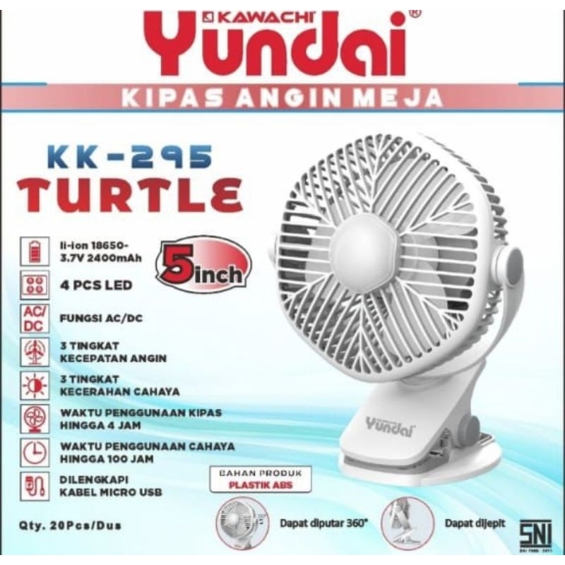 Kawachi KK-295 Kipas Angin Meja Portable 17x9x22.5cm