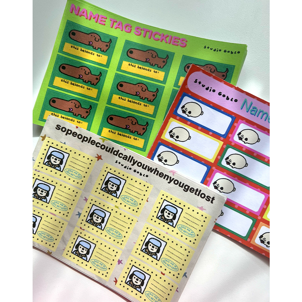 

Studio Goblo Sticker Sheet - Name Tag Stickies