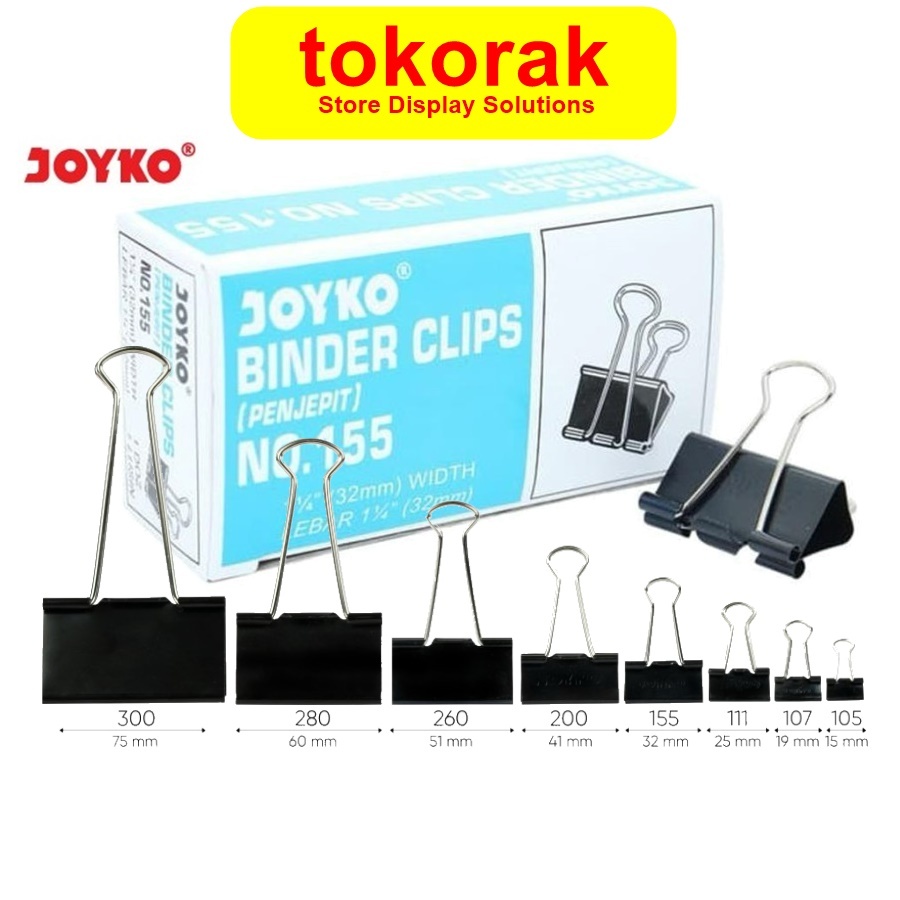 

BINDER CLIP JOYKO PENJEPIT KERTAS 105 107 111 155 200 260 280 KLIP KERTAS