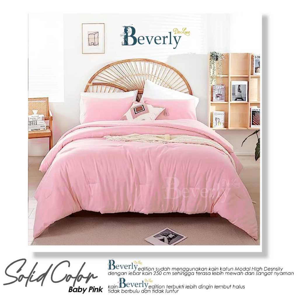 Sprei katun Solid Color Polos Baby Pink / Polos light Grey / Polos dark grey / Polos Concrate - Roem