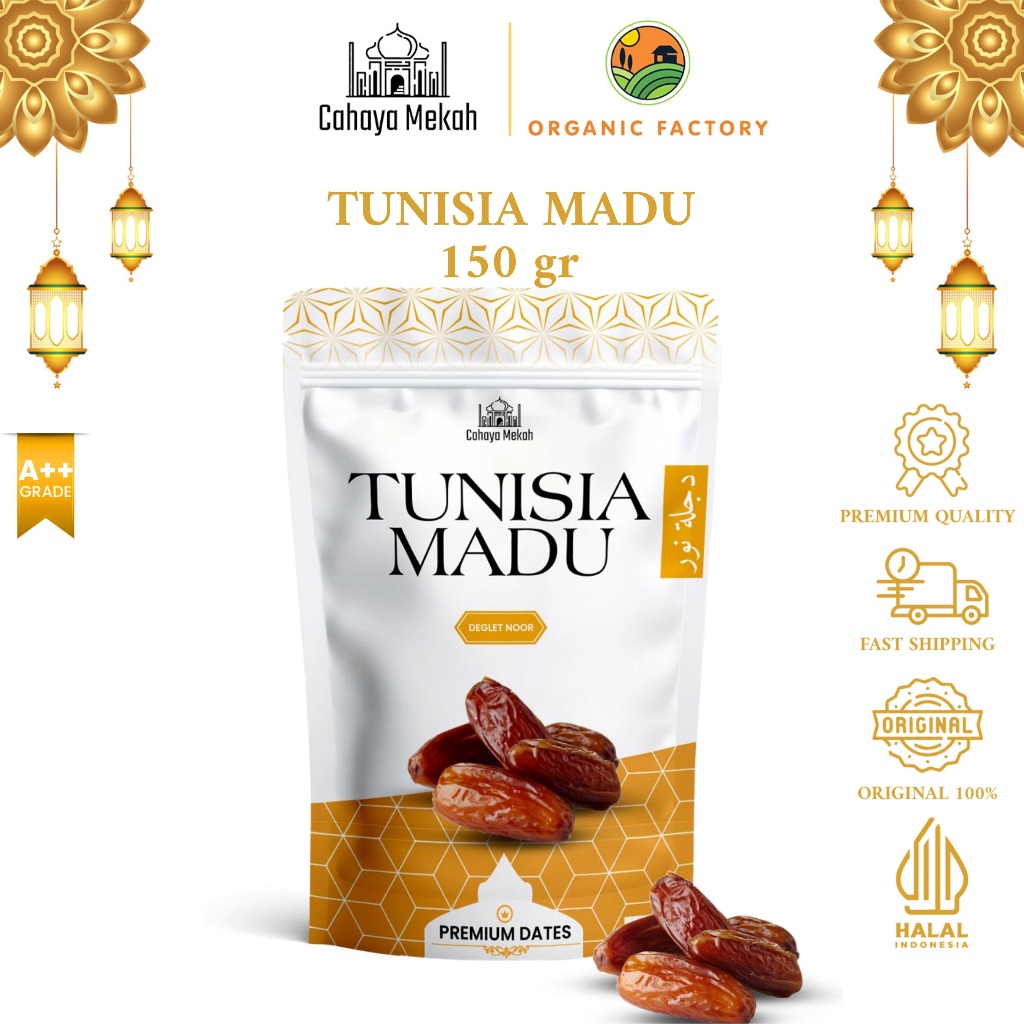

Cahaya Mekah Kurma Tunisia Pouch 150gr Kurma Madu Super Premium Original High Quality