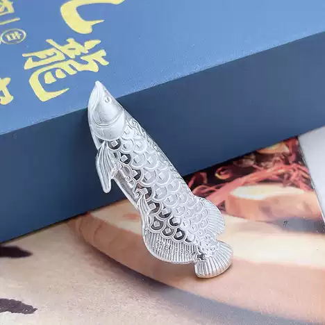 Pajangan Ikan Arwana Silver Untuk Seduh Rebus Daun Teh dan Penyimpanan Teh - Silver Arowana Fish Ste