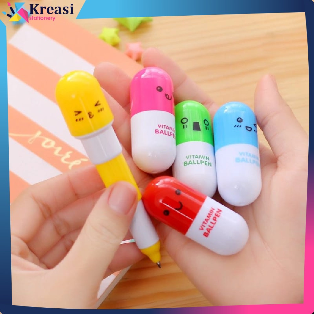 

Pena Kapsul / Pulpen Emoticon Vitamin / Pen Unik / Pulpen Stationary Souvenir Pernikahan Kreasi Stationery A4