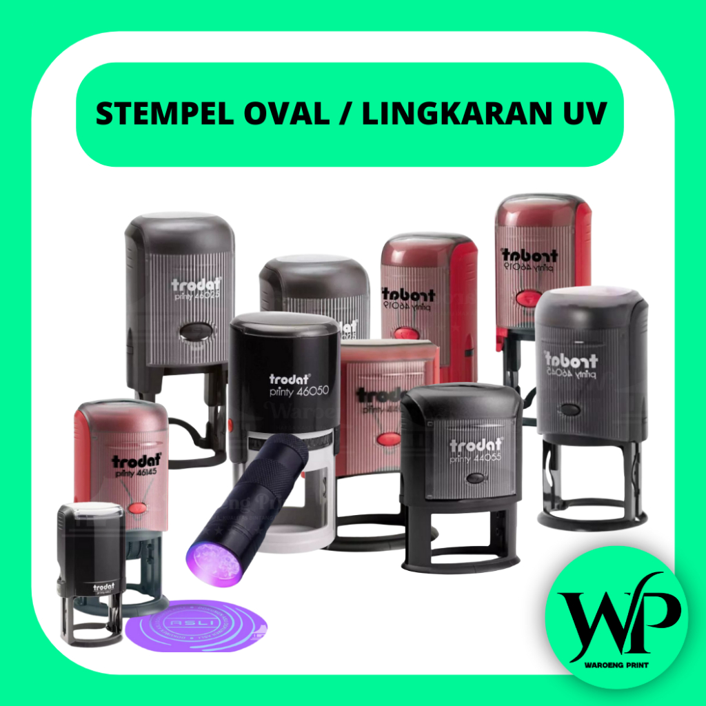 

Stempel Bulat & Oval UV – Tinta Transparan, Khusus dari Waroeng Digital Printing