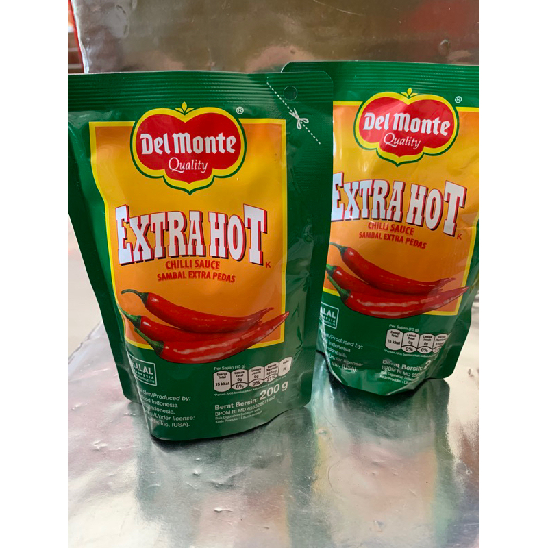 

Delmonte saus extra hot chilli pouch 200gr