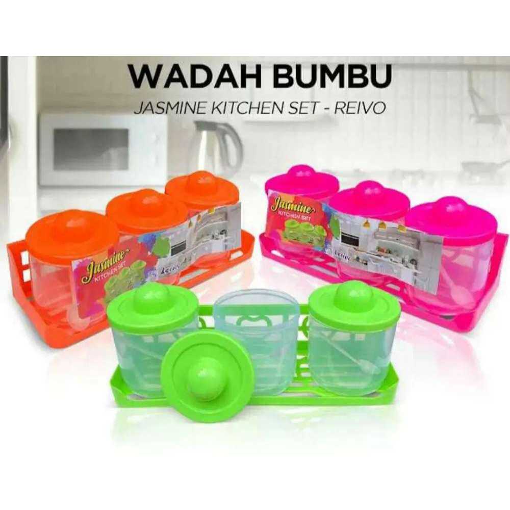 Wadah Bumbu Isi 3 / Jasmine Kitchen Set / Tempat Bumbu Isi 3
