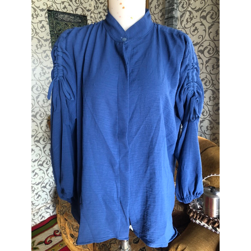 Blouse Serut Biru Dongker