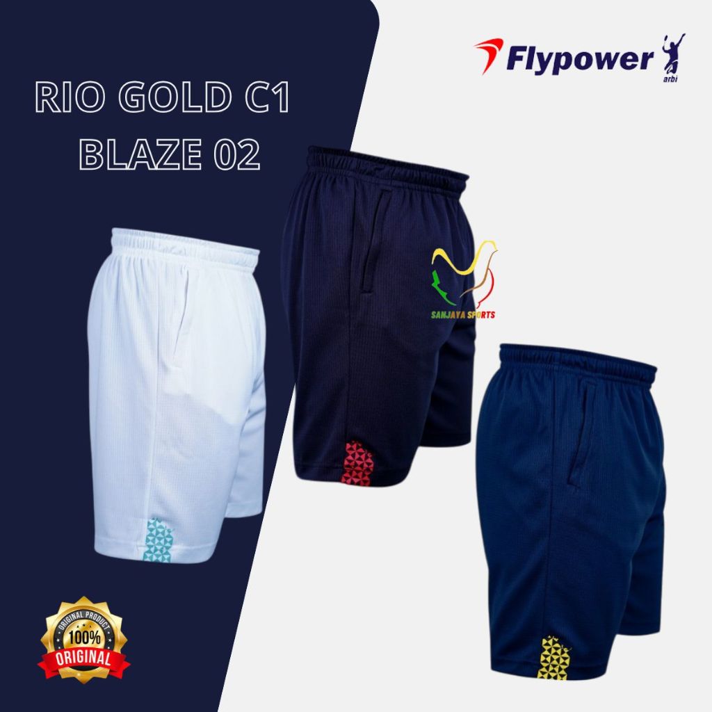 CELANA FLYPOWER BADMINTON BULUTANGKIS RIO GOLD C1 BLAZE 2 ORIGINAL
