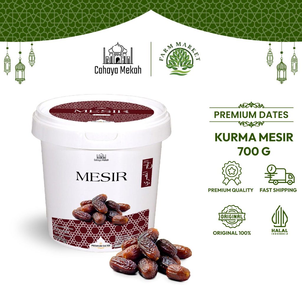 

Cahaya Mekah Kurma Mesir 700 gram Ember Kurma Premium Asli Mesir Segar Manis Penuh Khasiat