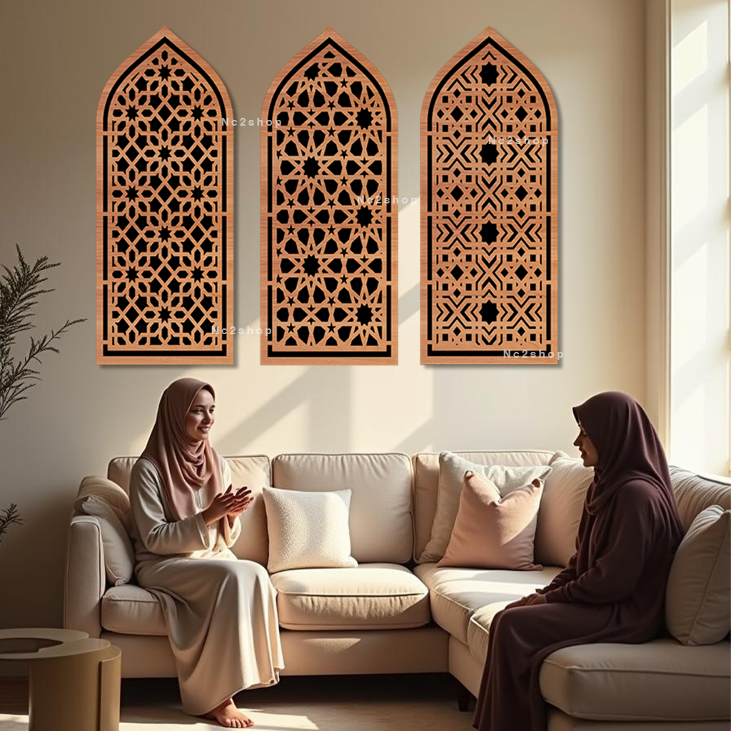walldecor kayu mihrab musholla rumah - walldecor mihrab ruang sholat - pajangan kayu mihrab