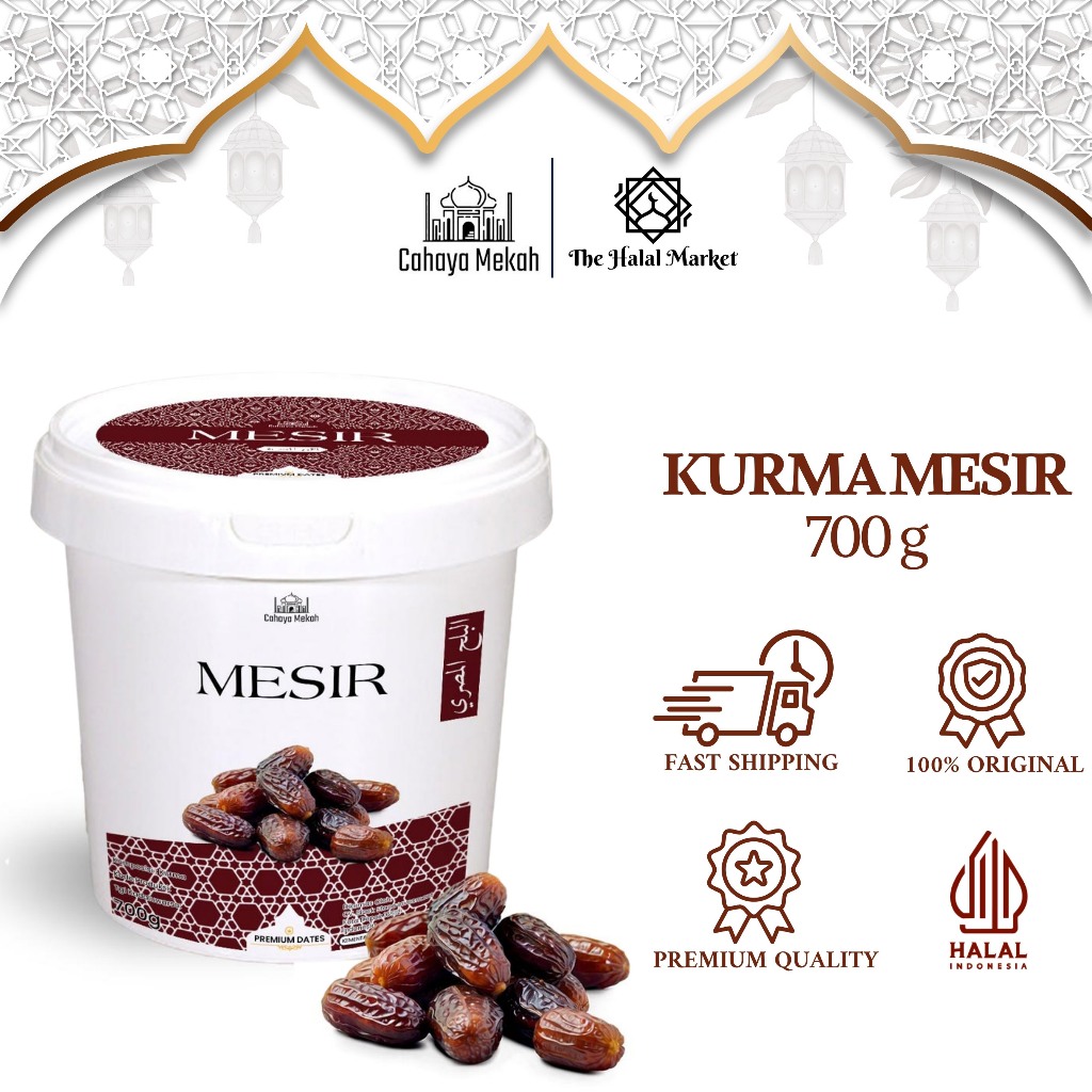 

Cahaya Mekah Kurma Mesir Dates Kemasan Ember Egypt Dates 700g