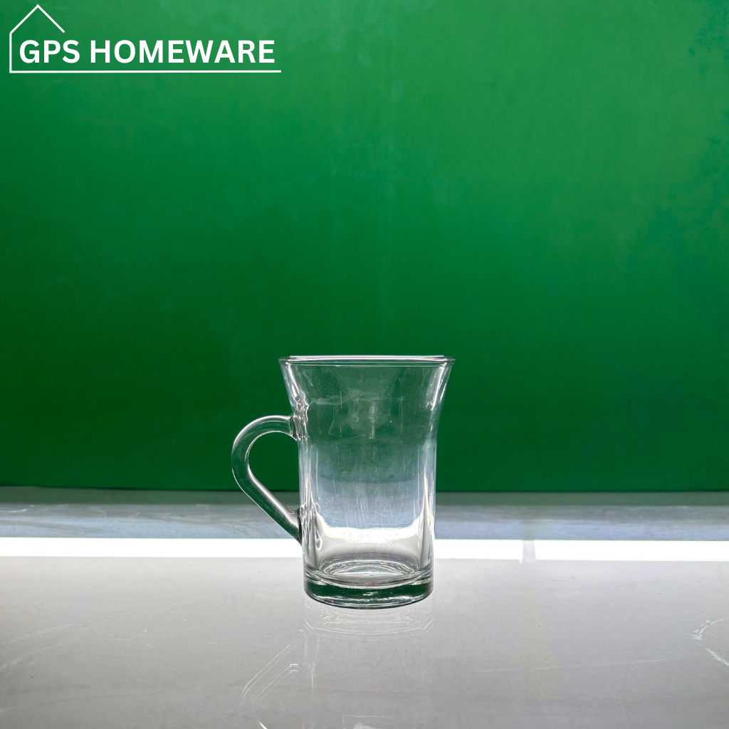 GPS Homeware – Gelas Mug Kaca Bening dengan Gagang | Serbaguna & Awet