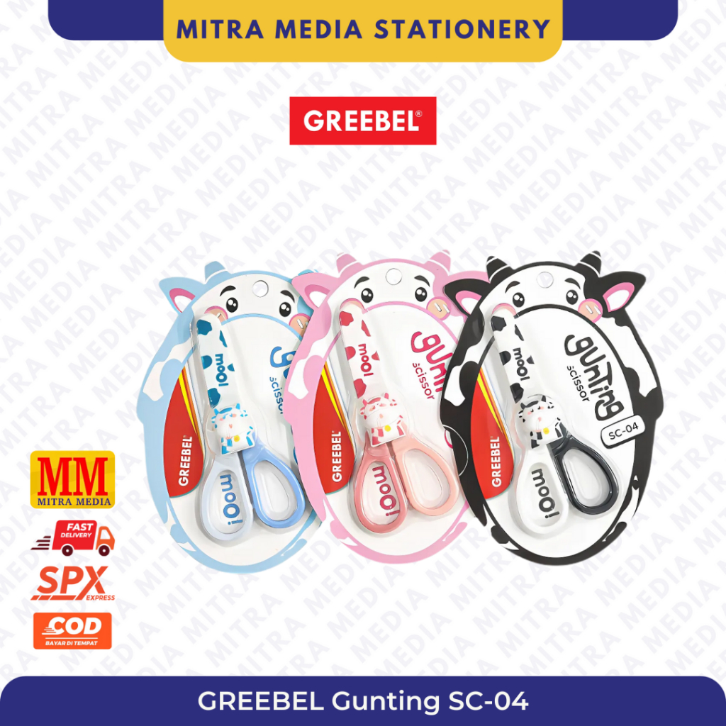 

Greebel Gunting Scissors SC-04 / Gunting Lucu Motif Sapi / Gunting Anti Karat